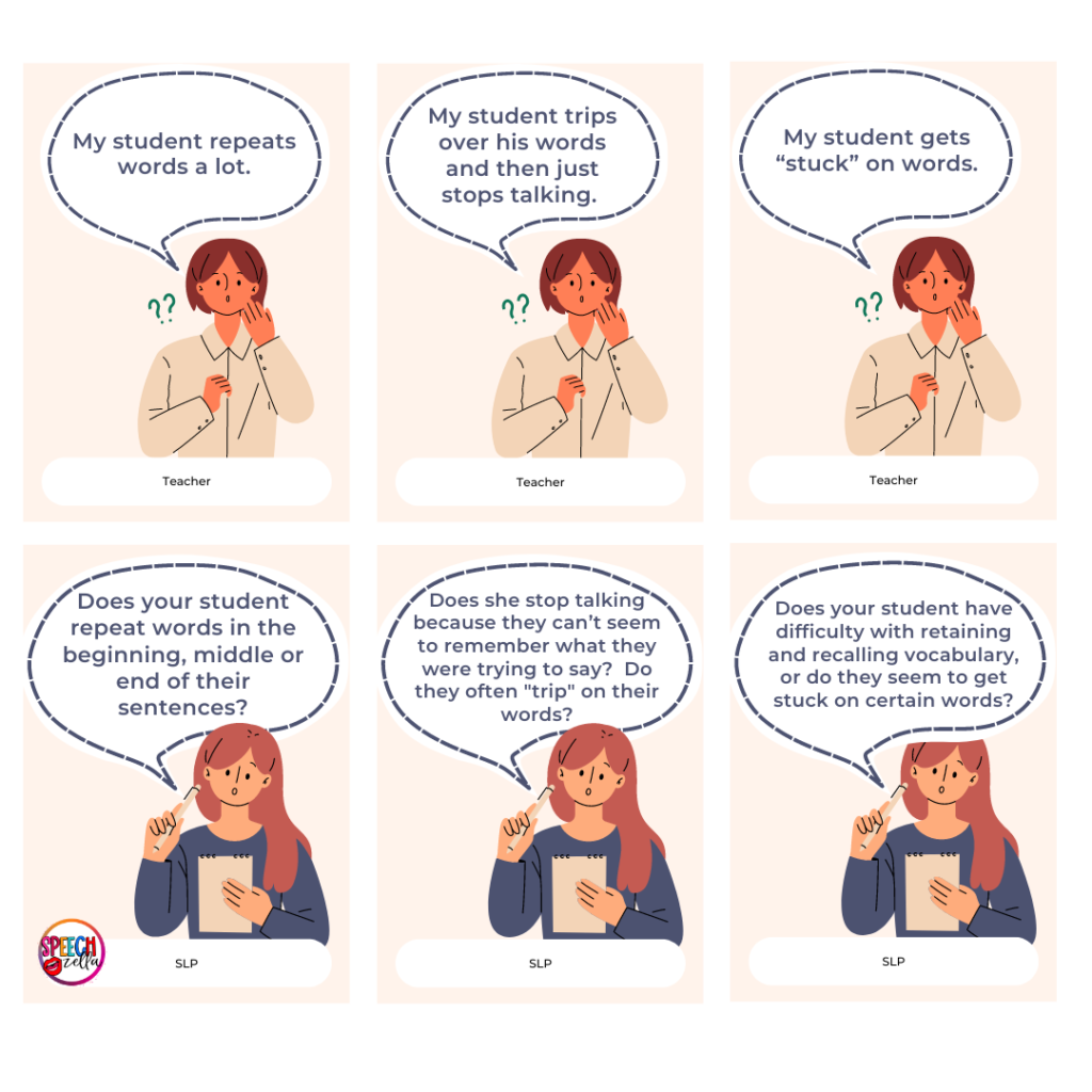 possible scenarios for students who stutter