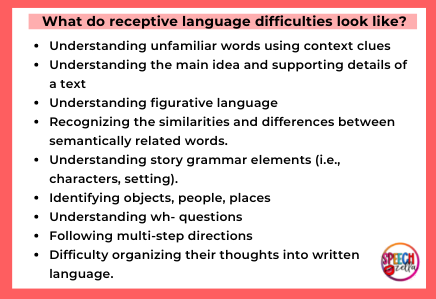 What do receptive language disorders look like?