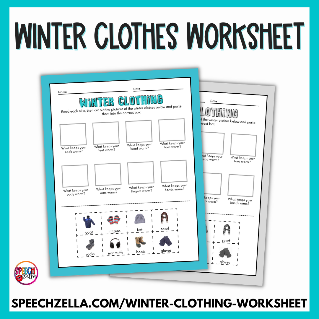 Winter Clothing Worksheet