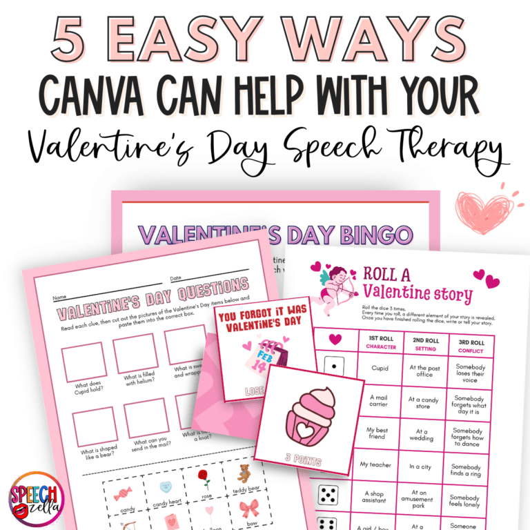 Valentine’s Day Speech Therapy Freebies in Canva