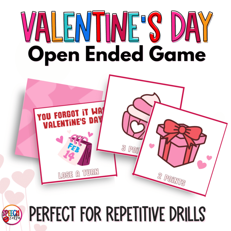 Valentine's Day Open Ended Speech Therapy Game