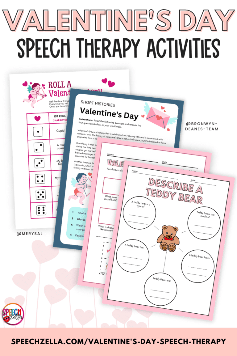 Valentine's Day Speech Therapy Activitiies