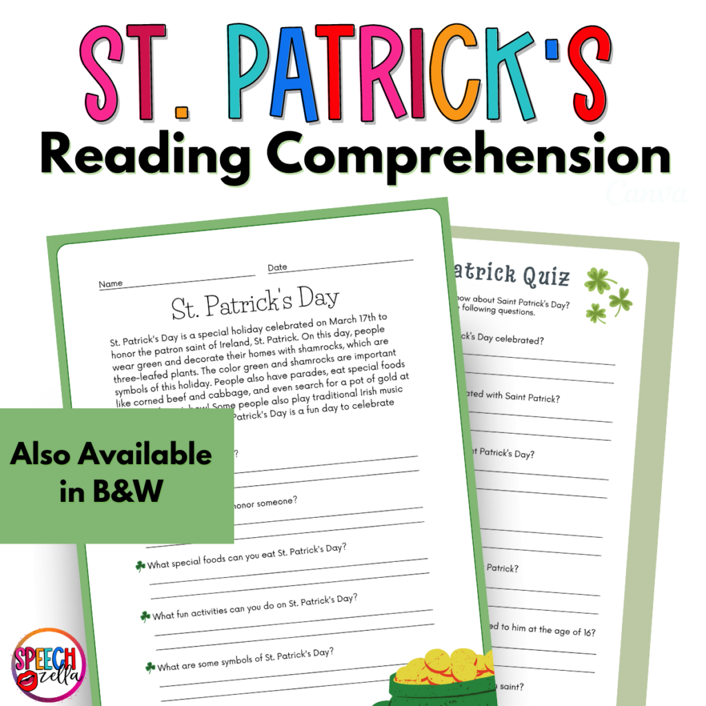 Saint Patricks Day Printable Activities