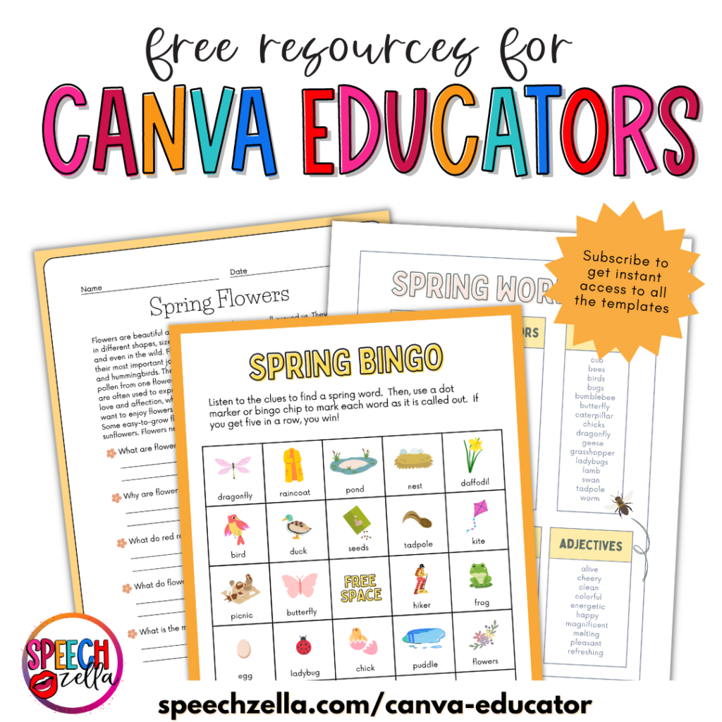 spring resources for Canva for educators