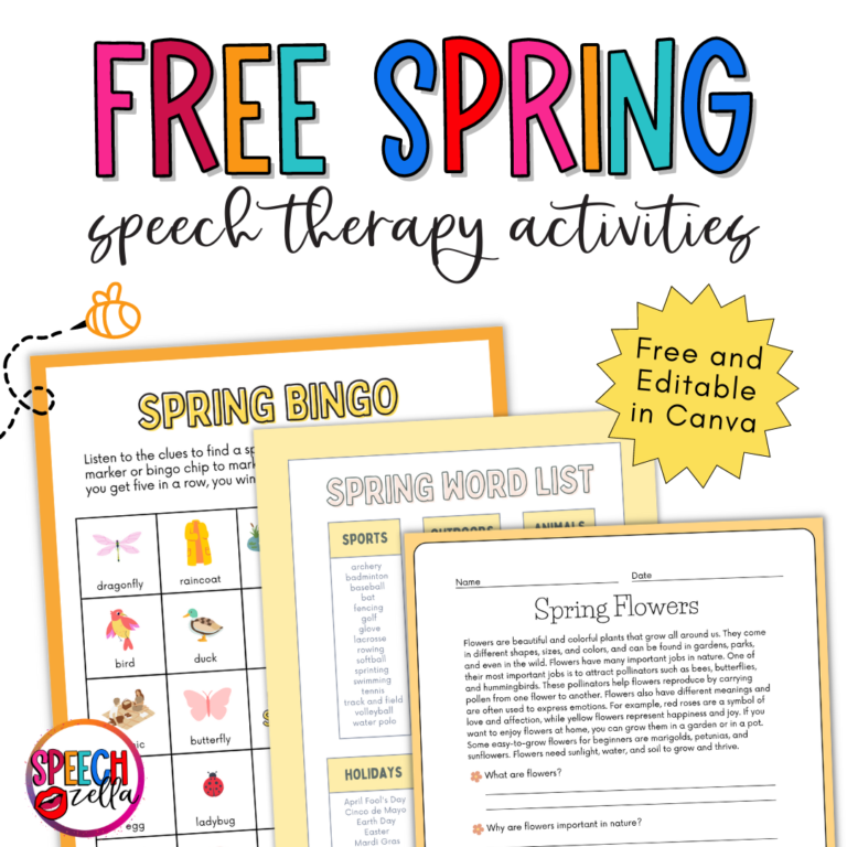 Free Speech Therapy Printables