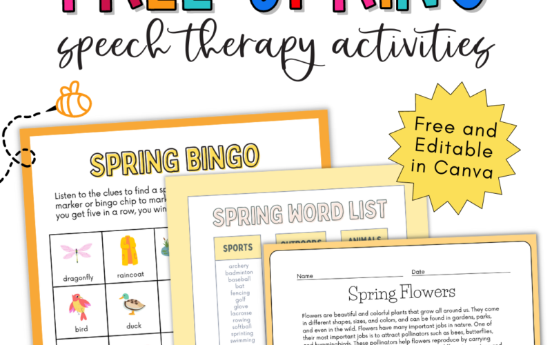 Free Speech Therapy Printables