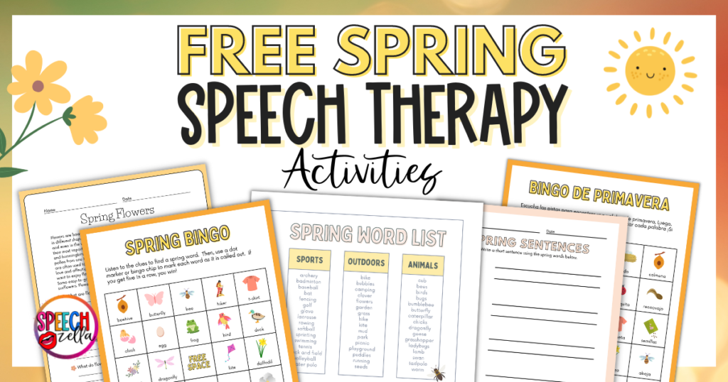 free spring speech therapy activities 