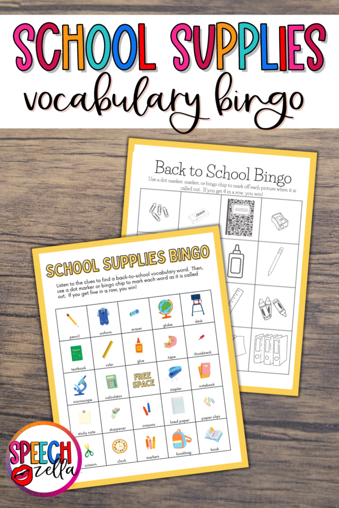 This Printable Back to School Bingo game has a school theme and is a great way to start your sessions with a some fun while working on new vocabulary.