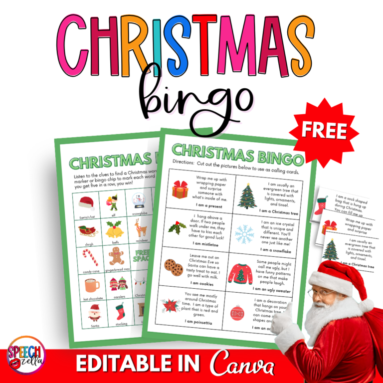 Best Winter Bingo Free Printable Games for Kids - Speechzella