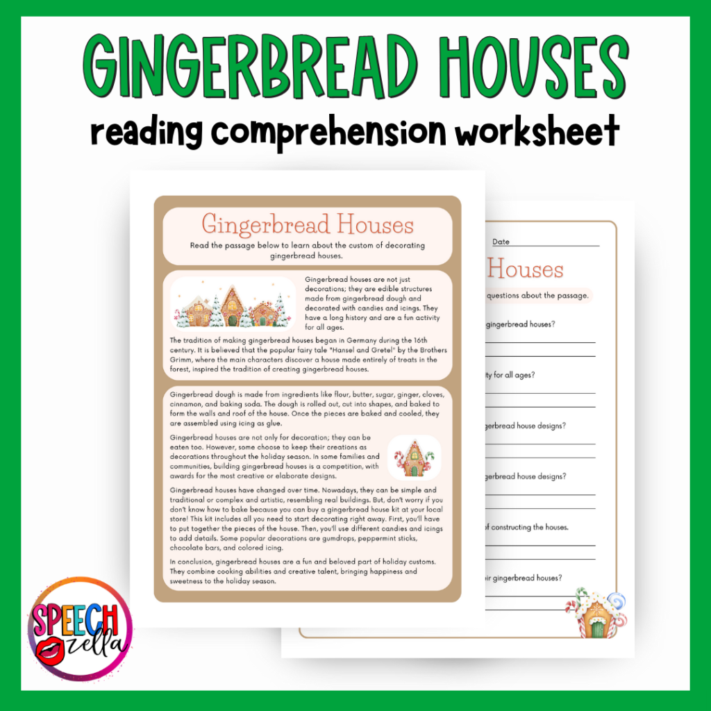 Gingerbread reading comprehension