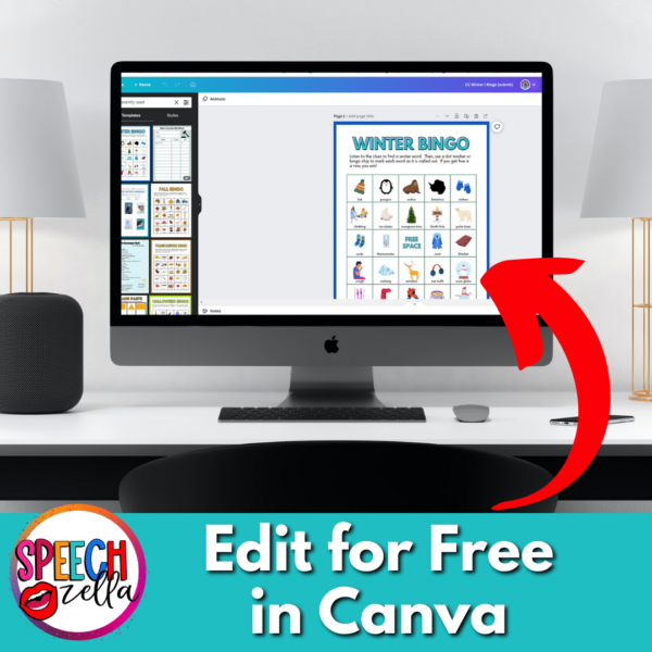 Best Winter Bingo Free Printable Games for Kids - Speechzella