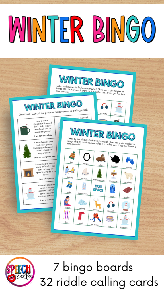 winter bingo free printable