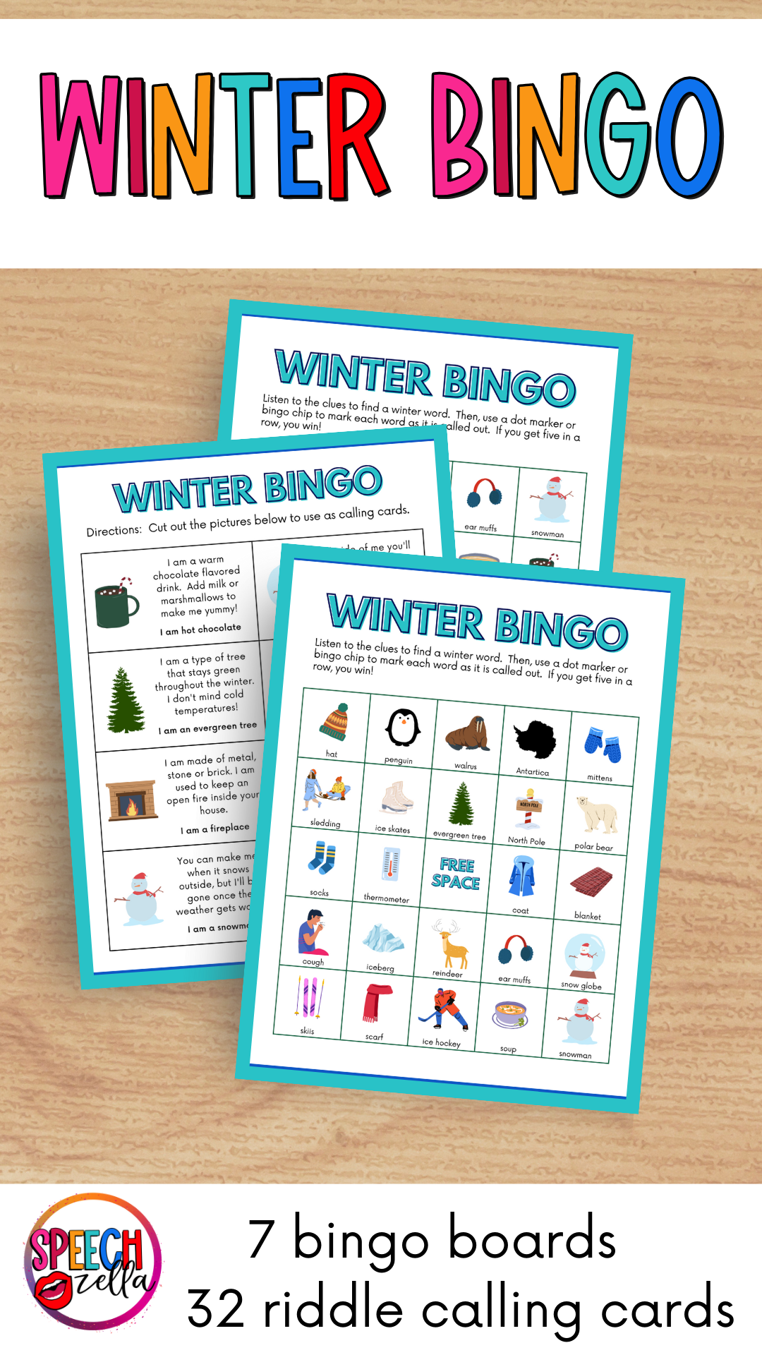 Best Winter Bingo Free Printable Games for Kids - Speechzella