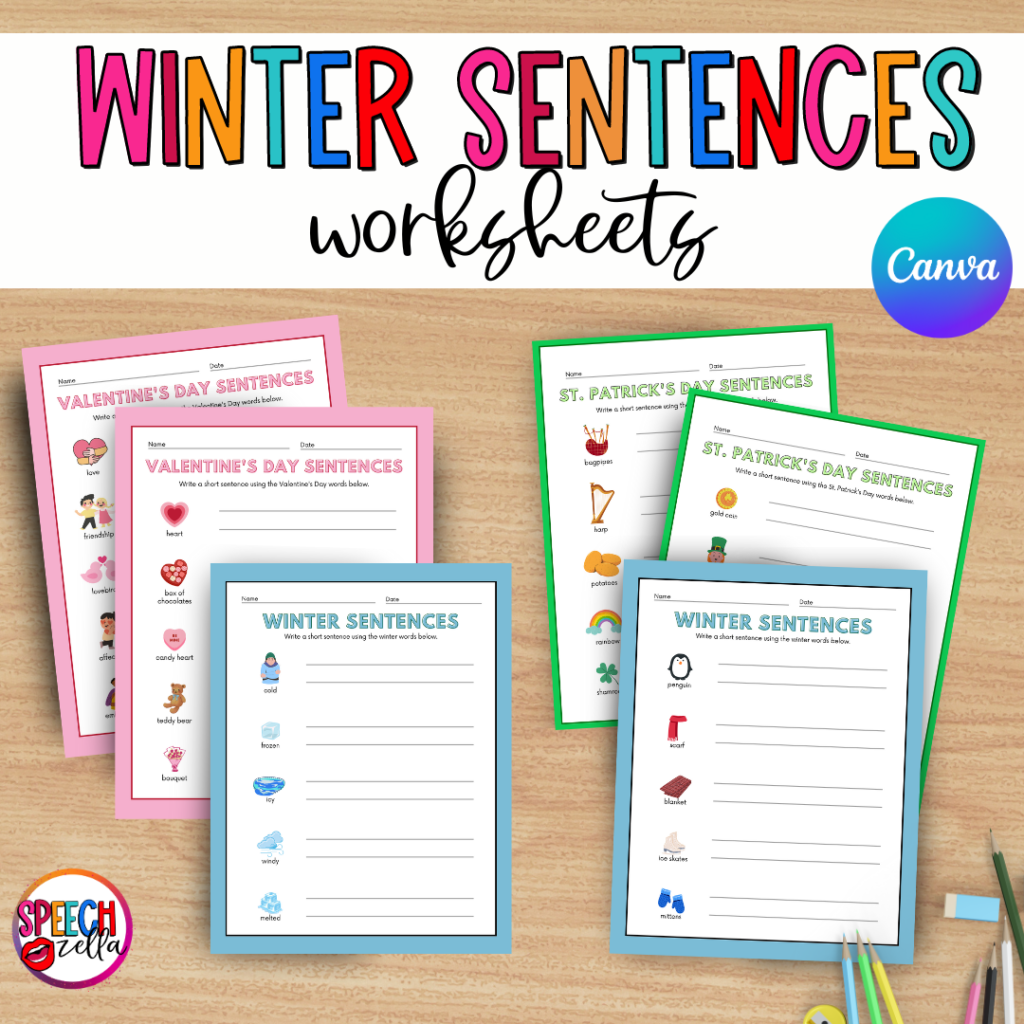 Free printable winter writing worksheets