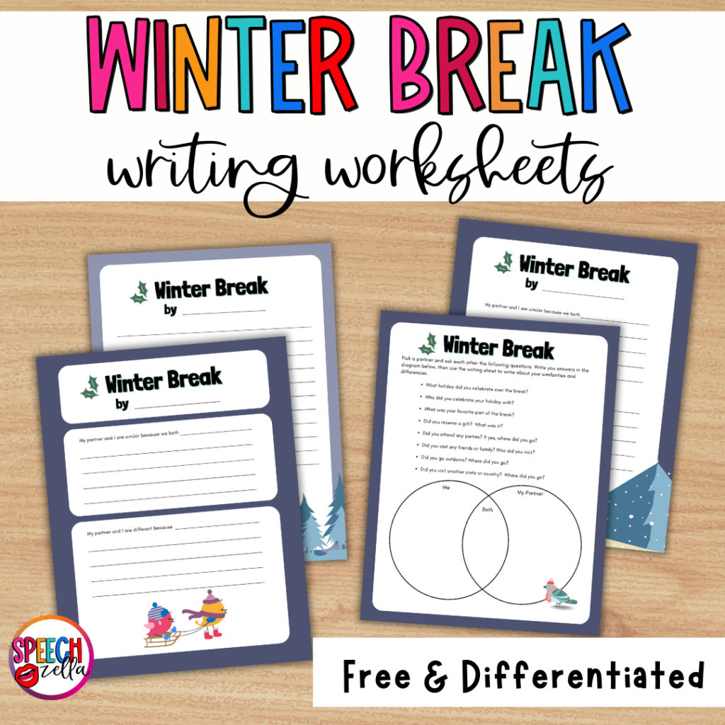 Winter writing worksheet