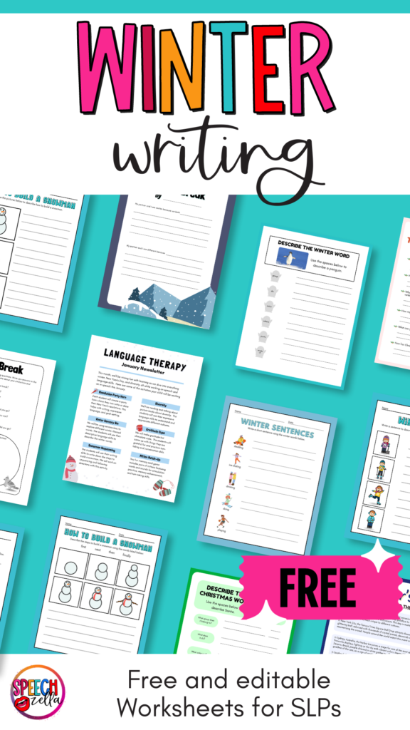 Winter writing worksheets