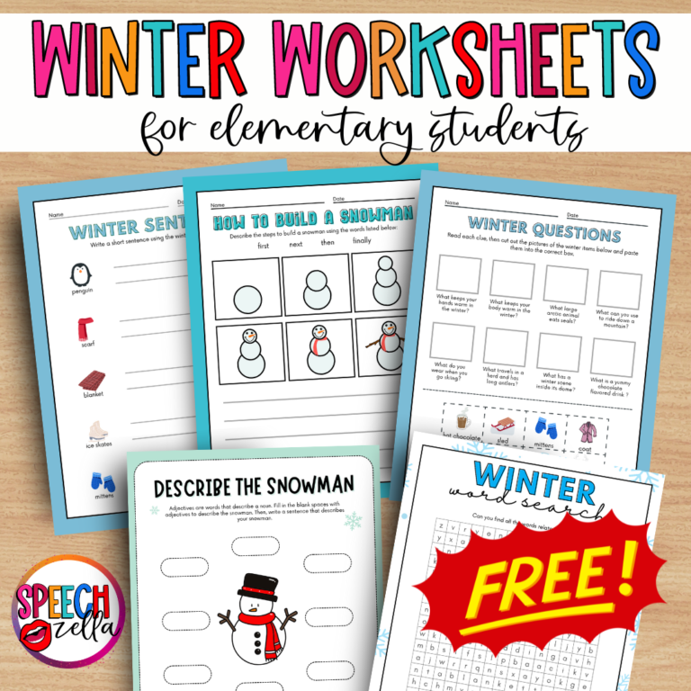 Free Winter Worksheets for Elementary Students 🥶