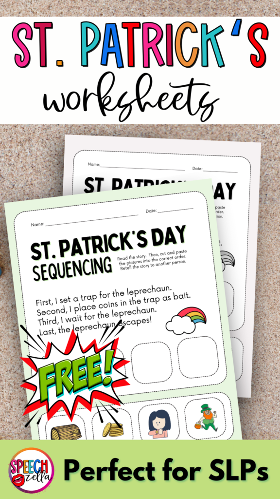 St. Patrick's Day Sequencing worksheet