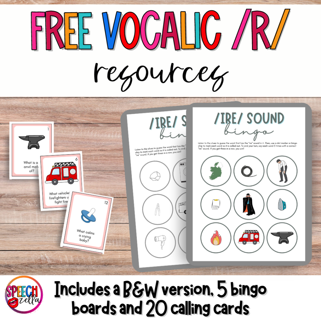 Free vocalic /r/ resources for busy SLPs.