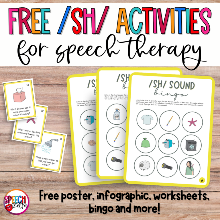 sh words speech therapy activities