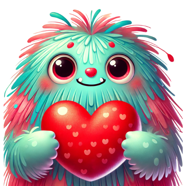 cute fuzzy love monster