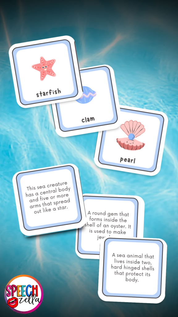 An image of How to catch a mermaid activity that focuses on matching vocabulary words with descriptions.