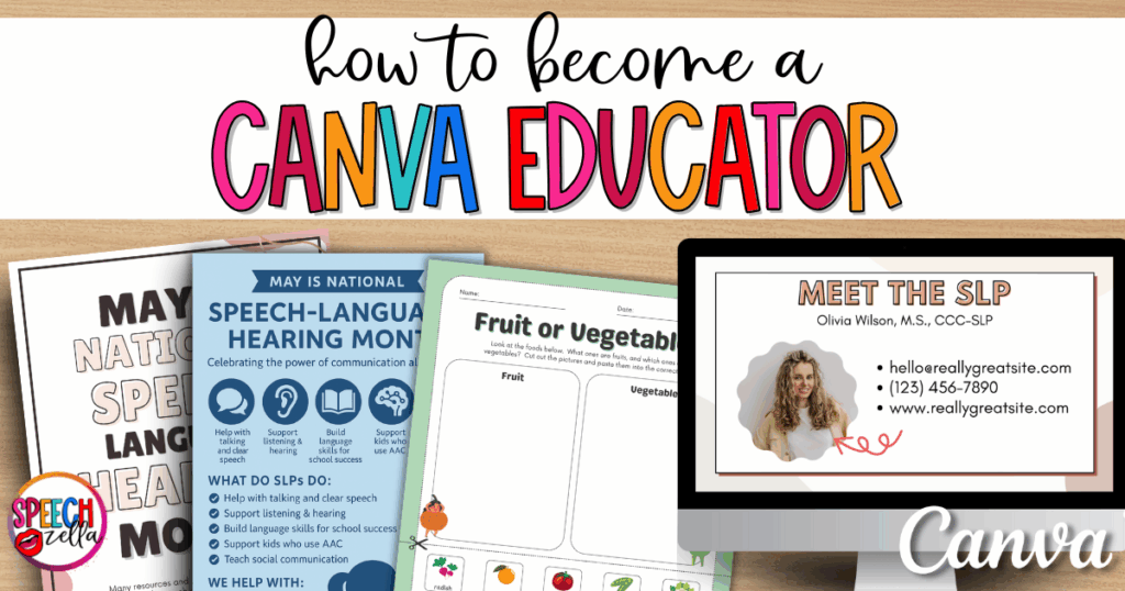 an image of canva educators free resources for speech-language therapy