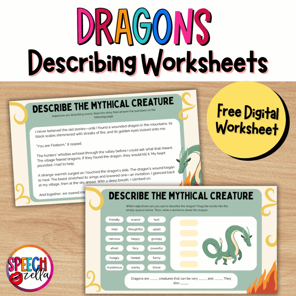 Describe the mythical creature worksheet