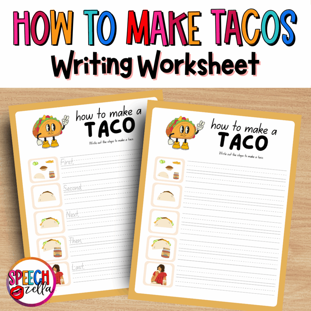 Taco writing worksheet.