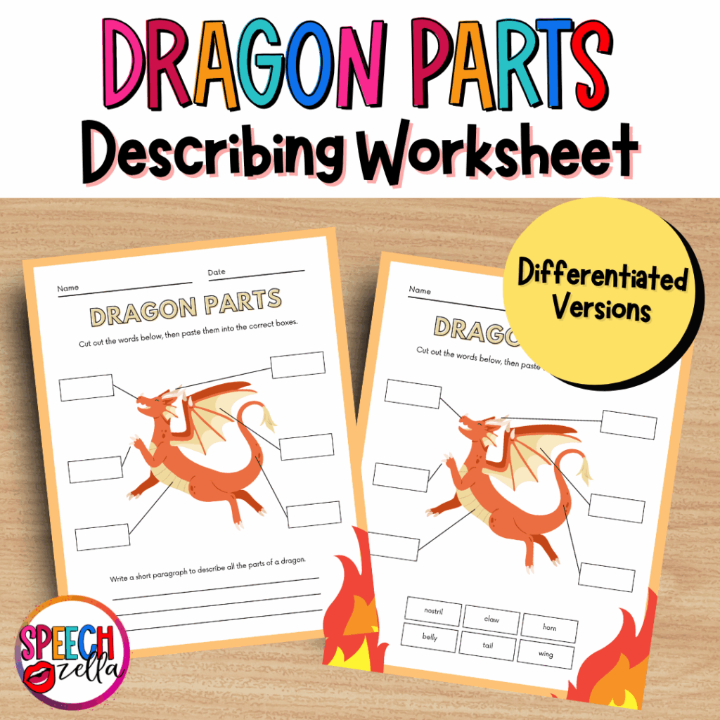 Dragon parts worksheet