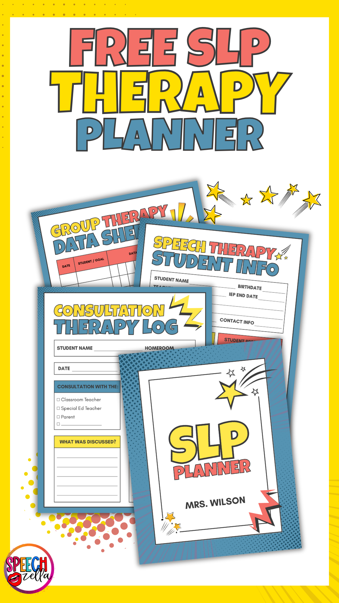 Free Speech Therapy Planner Template for Busy SLPs - Speechzella