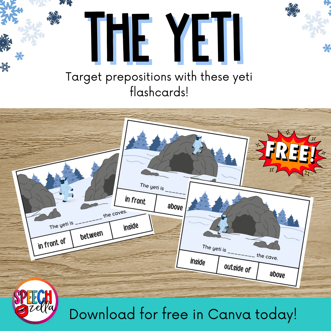 How to catch a yeti activities for speech therapy - Speechzella