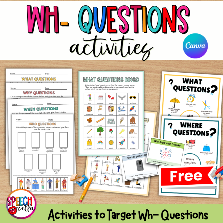 Wh Questions for Speech Therapy (Free Resources!)